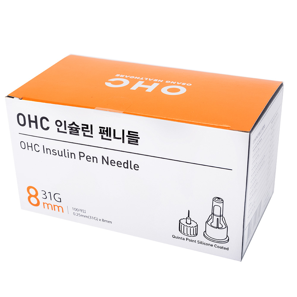 OHC 인슐린 펜니들 주사바늘 주사침 31G 8mm 1박스